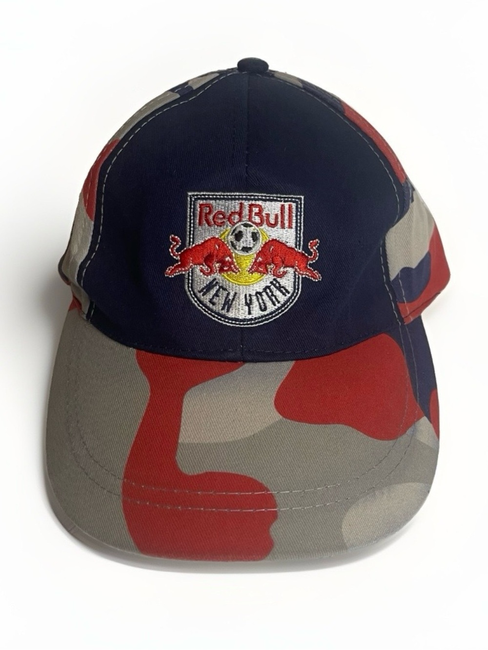 Red Bull Sport Trucker Cap Hat Camo Red Blue Gray New York Bayer Pharma Logo